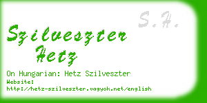 szilveszter hetz business card